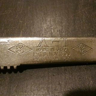 Vintage Frank Mossberg No.  A - 1 Adjustable Bicycle Cycle Wrench Pat.  11/13/1902 2