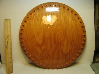 Vintage 15 1/4 " Wooden Round Loom Custom Made 44 Pegs