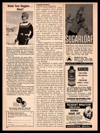 1964 Sugarloaf Ski Resort Kingfield Maine Pleasant Mountain Bridgton Me Print Ad