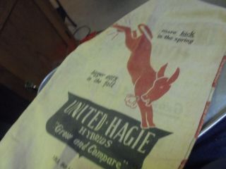 Vintage United Hagie Hybrids Cloth Seed Corn Bag Sack Des Moines Iowa
