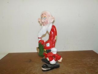 Vintage 1950s Kreiss Psycho Ceramic Christmas Skinny Santa W/ Tag I 