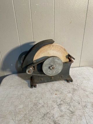 Vintage 10 " Wet Grinding Stone Dunlap Grinder Sharpening Wheel Tool Knife