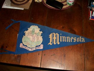 Vintage Felt Pennant For State Of Minnesota L 