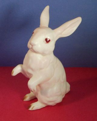 Paw Up Vintage Lefton White Porcelain Bisque Rabbit Bunny Figurine H880 Japan