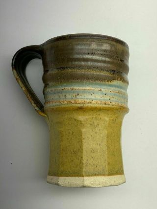 Handmade Vtg Pottery Stoneware Artisan Hand Thrown Mugs Unique Vintage Signed Mc