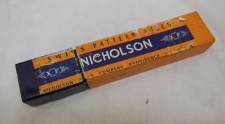 Vintage Nicholson No 2 Xf Assrtd Round Handle Swiss Pattern Needle Files 6 1/4 "