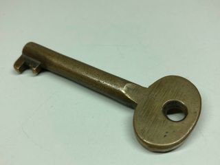 Old Vtg Obsolete Brass Collectible Key 3 " Long Hardware Tool Lock Accessory