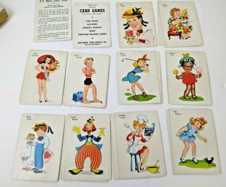 Rare VINTAGE 1940 ' s WHITMAN OLD MAID CARD GAME COMPLETE 2996 Complete 3