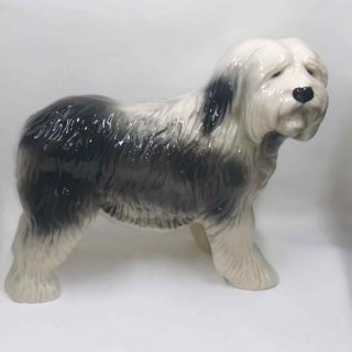 Rare Vintage Coopercraft Porcelain Dog Old English Sheepdog figurine Ornament 3