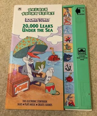 1993 Vintage Golden Sound Story Book Looney Tunes 20000 Leaks Under The Sea