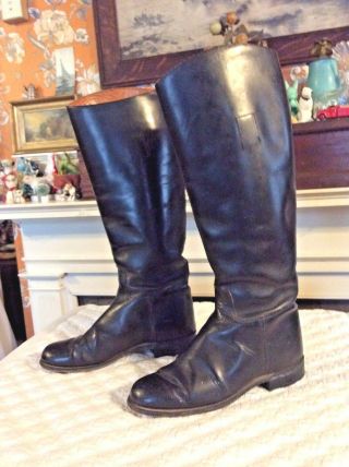 Vintage Kemptown Womens Sz 6 B English Black Leather Riding Boots Equestrian