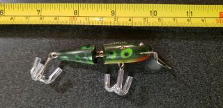Vintage Creek Chub Jointed Pikie Fly Size Fishing Lure Frog Pattern