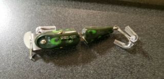 VINTAGE CREEK CHUB JOINTED PIKIE FLY SIZE FISHING LURE FROG PATTERN 2