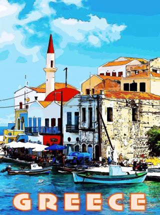 Greece Greek Isles Islands Isle Europe European Travel Advertisement Poster