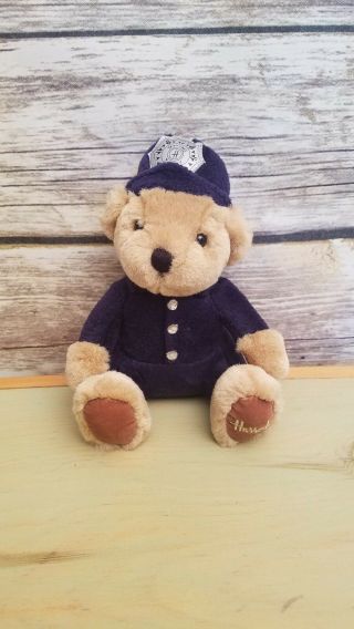 Harrods Knightsbridge Police Bear Bobby Sitting Plush Teddy London Cop Toy - 6 "