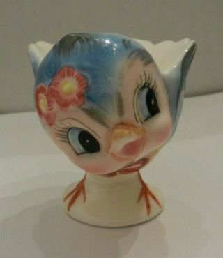 Vintage Lefton Bluebird Egg Cup - Blue Bird 286