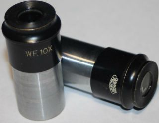 Vintage Shimadzu Kalnew W.  F.  10x Microscope Lenses Oculars Wf Nr
