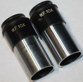 Vintage Shimadzu Kalnew W.  F.  10X Microscope Lenses Oculars WF NR 2