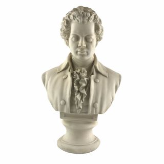 Vintage Piano Decor Bust Of Mozart Sculpture Statue Art Plaster Chalkware 18 "