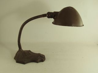 Vintage Antique S.  Robert Schwartz & Bros Cast Metal Goose Neck Desk Lamp