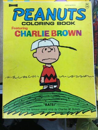 Vintage 1972 Peanuts Coloring Book Featuring Charlie Brown Charles M.  Schulz