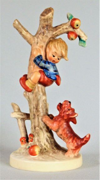 Vintage Hummel Figurine " Culprits " Boy In Apple Tree With Dog Over 6 " Tall