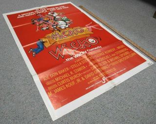 " Wacko " (1981) Vintage Folded (27x41) Movie Poster Horror Comedy Yz5656