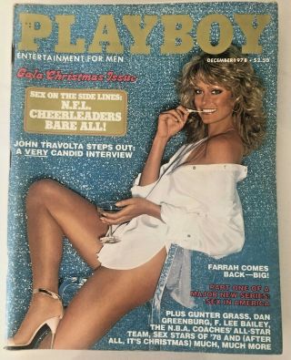 Playboy December 1978 Farrah Fawcett Nfl Cheerleaders John Travolta Vargas