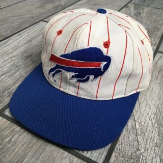 1993 Team Nfl Vintage Buffalo Bills Snapback Hat White Red Pinstriped Vtg
