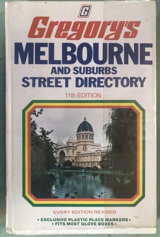 1976 Vintage Gregory’s Melbourne Street Directory Road Map Car Book Ford Holden