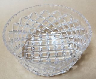 Sparkling Vintage Crystal Diamond Pattern Serving Bowl