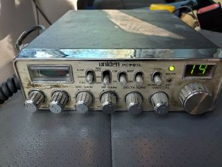 Vintage Uniden Pc76xl 40 Channel Mobile Cb Radio Transceiver W Mic