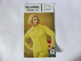 Vintage Womens Mohair Sweater Knitting Pattern Book,  Villawool Book 133,  1960 