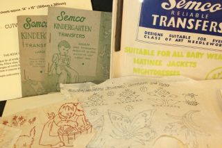 Vintage Embroidery Transfers,  Large Bundle including SEMCO & Fleur de Lis 2