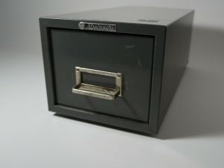 Vintage Steelmaster single Drawer File Cabinet Gray index card file 2