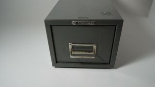 Vintage Steelmaster single Drawer File Cabinet Gray index card file 3