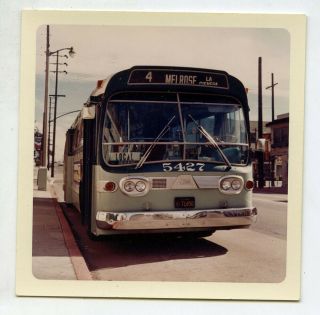 Za365a Vintage 1960s 3.  5 " Snapshot Photo Melrose Los Angeles Rtd Bus Hollywood
