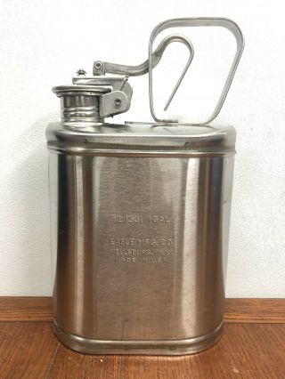 Vintage EAGLE MFG.  CO.  No.  1301 Stainless Steel 1 GALLON Laboratory SAFETY CAN 2