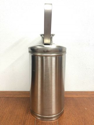 Vintage EAGLE MFG.  CO.  No.  1301 Stainless Steel 1 GALLON Laboratory SAFETY CAN 3