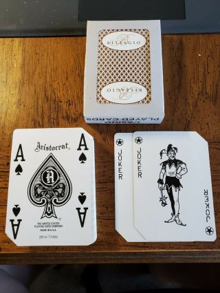 2 Decks Bellagio Casino Las Vegas Playing Cards.  Jokers In Decks.