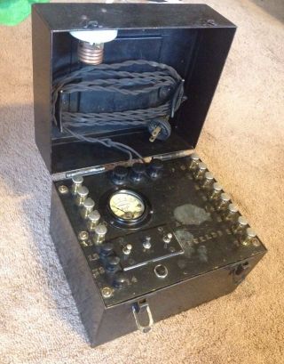 Hoyt Vintage Ac Ammeter Tester - Heavy Duty Metal Box