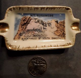 Vintage Souvenir Small Ashtray From South Dakota Black Hills Mount Rushmore