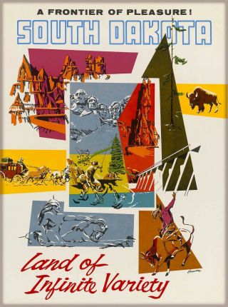 A Frontier Of Pleasure South Dakota United States Travel Advertisement Poster