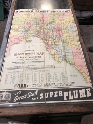 Morgan’s Street Directory Map Melbourne Vintage Plume