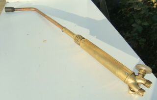 Vntg Harris Calorific Brass Torch Body & Handle Model 63 - 2 W/ Heating Tip