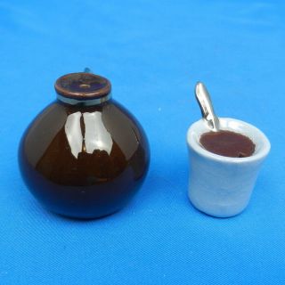 Arcadia Ceramics COFFEE POT & MUG Vintage Miniature Salt & Pepper Shakers 2