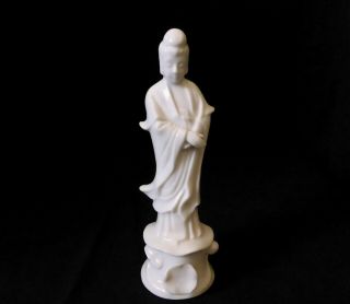 Chinese Vintage 6 " Blanc De Chine Porcelain Figurine Guanyin Kwan Yin Guan Yin
