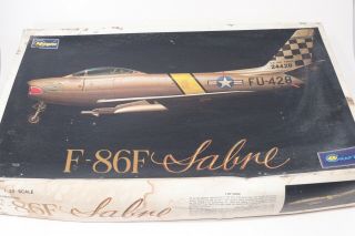 Vintage Hasegawa F - 86f Sabre Korean War 1/32 Model Airplane Jet Kit Complete
