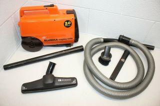 Vintage Eureka Mighty Mite Compac Canister Vacuum Cleaner 3112 Orange