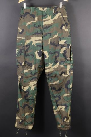 Vintage 80s Us Army Woodland Camo Hot Weather Cargo Pants Trousers Mens Small